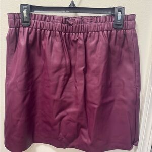 Faux Leather Burgundy Skirt